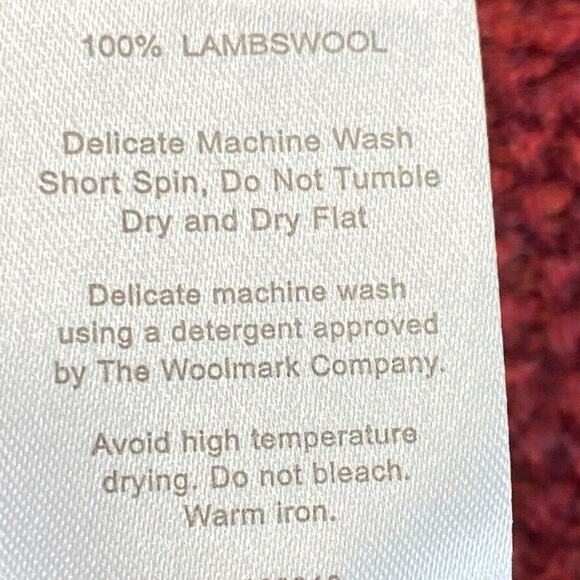 Woolovers Lambswool Cardigan Sweater Womens Small Maroon Long Fisherman Knit - Picture 4 of 13
